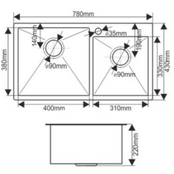Chiuveta Melana ProfLine S7843HB (Satin/Graphite) Thumb