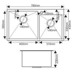 Chiuveta Melana ProfLine S7843HG (Satin/Gold) Thumb