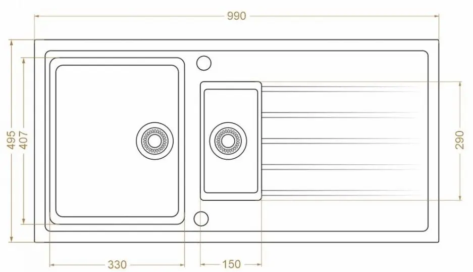 Chiuveta Montebella 1000 500/15 (Koala) - 2