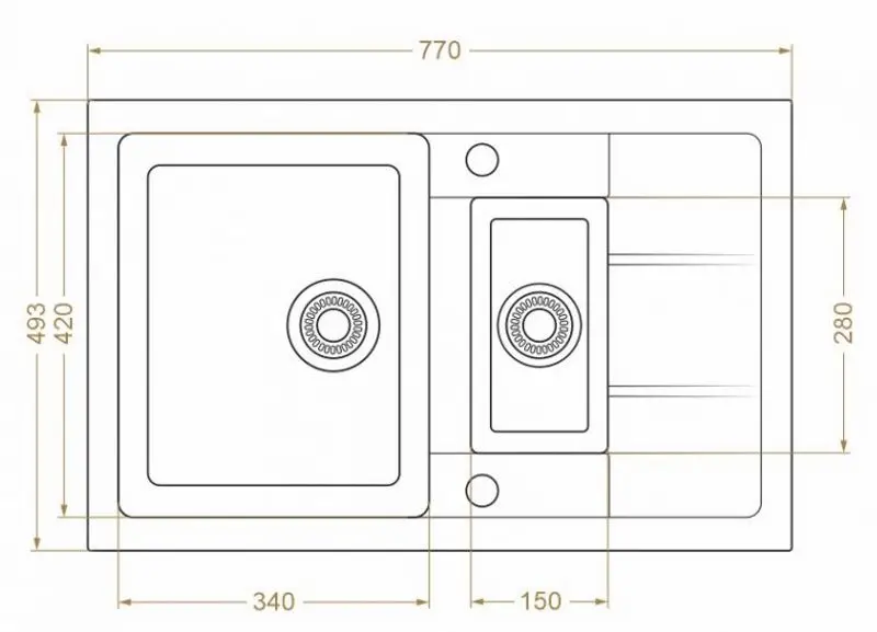 Chiuveta Montebella 780 500/15 (Lemur)