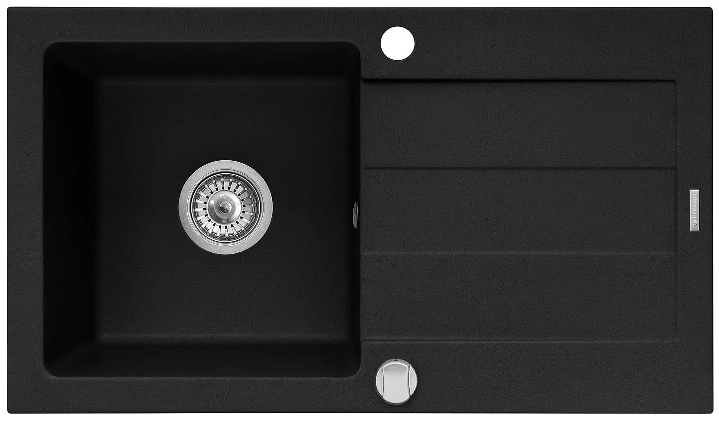 Chiuveta Pyramis Sparta Plus Volcano 78x48 1B 1D (Black)