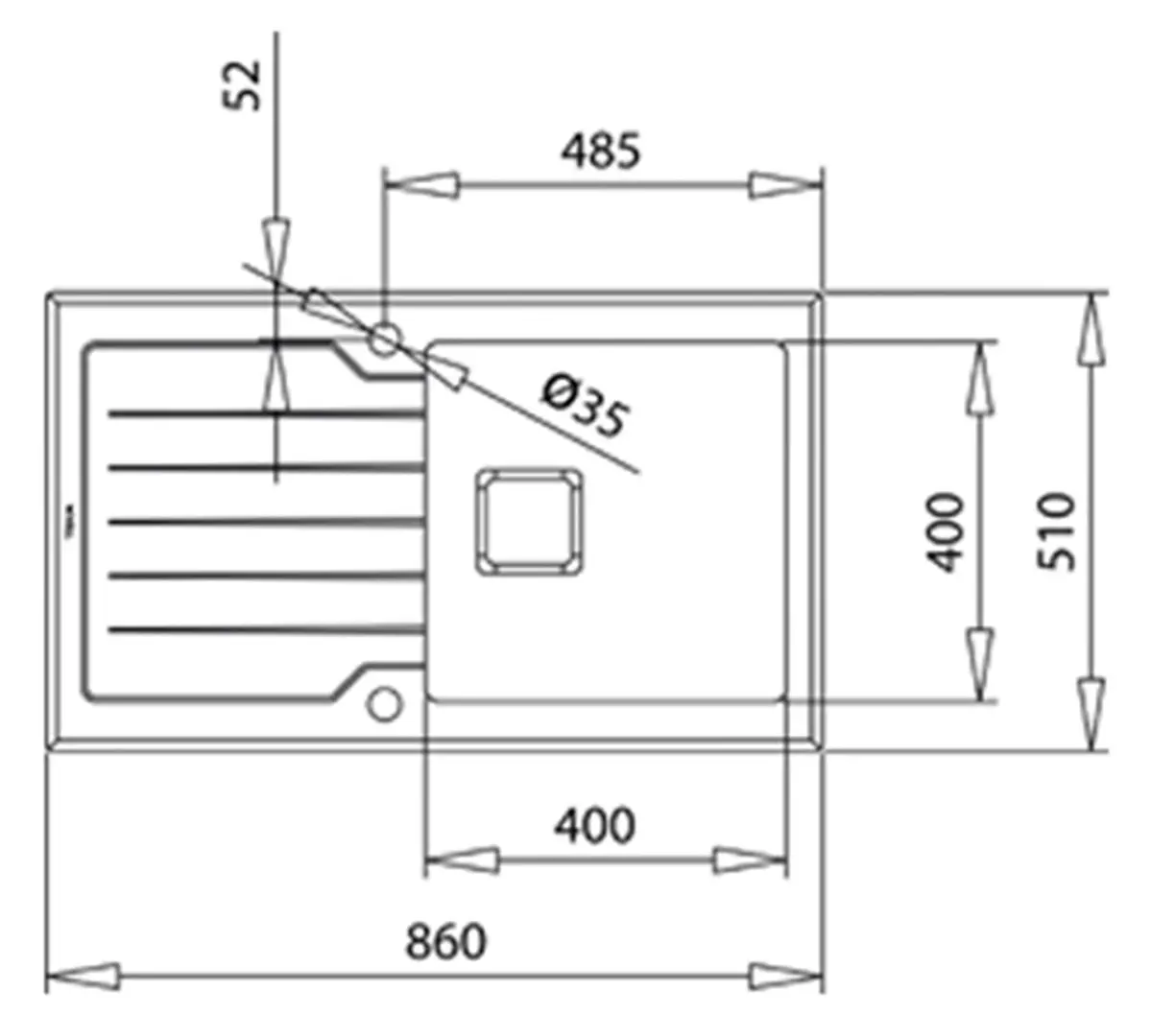 Chiuveta Teka Diamond RS15 1B 1D 86 (Stone Grey) - 5