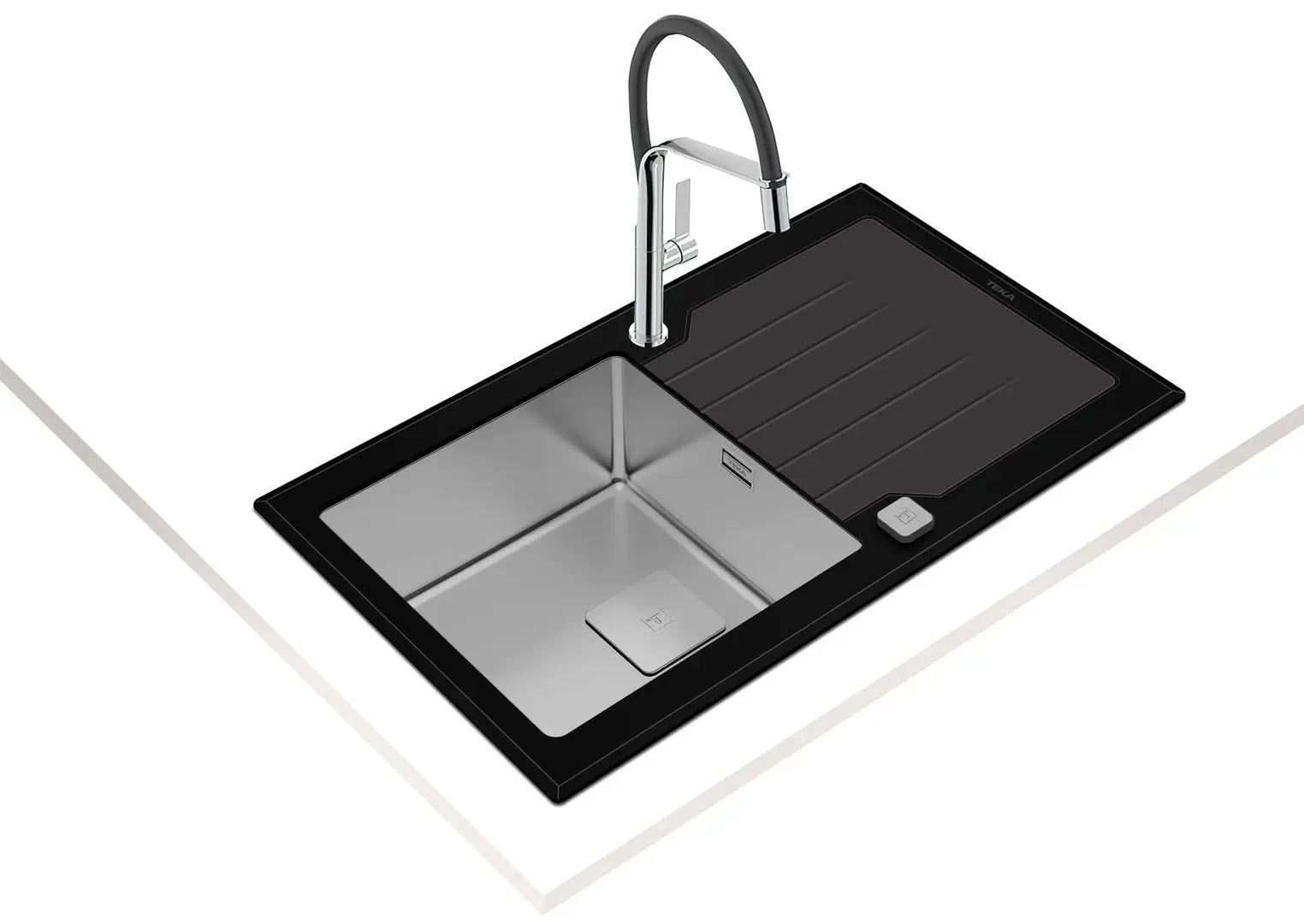 Chiuveta Teka Premium Line Diamond RS15 1B 1D 86 (Black/Inox) - 3