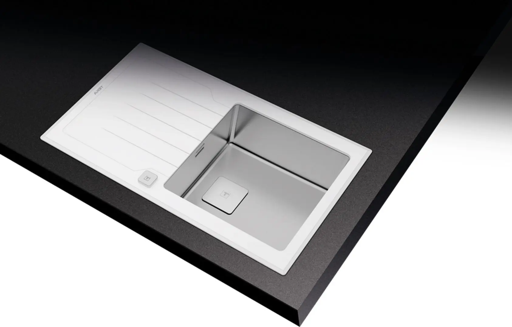 Chiuveta Teka Premium Line Diamond RS15 1B 1D 86 (White/Inox)