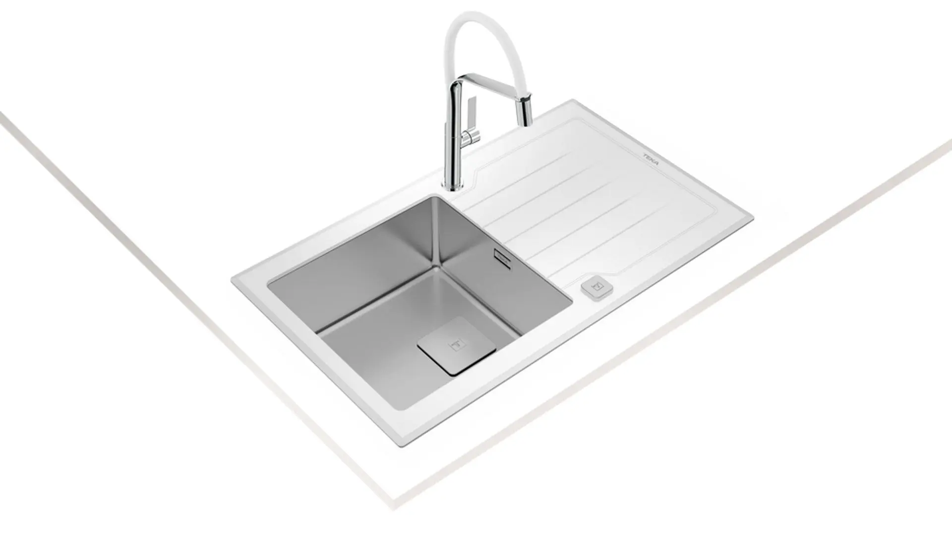 Chiuveta Teka Premium Line Diamond RS15 1B 1D 86 (White/Inox)