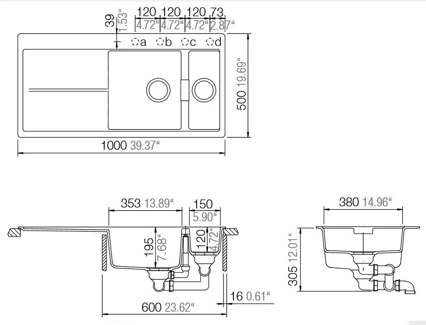 Мойка Schock Horizont D150 Cristadur - 2