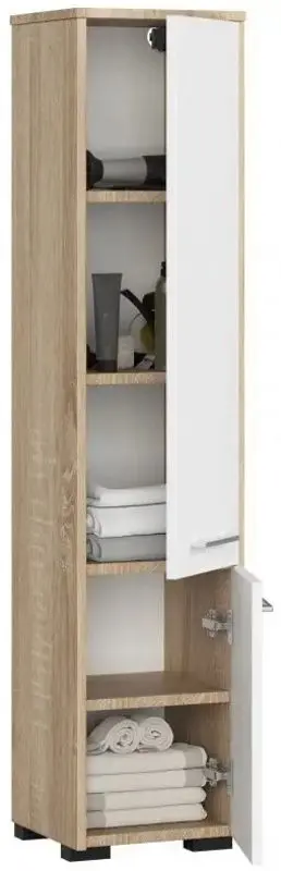 Пенал Akord Fin 30 2D (Sonoma Oak/White)