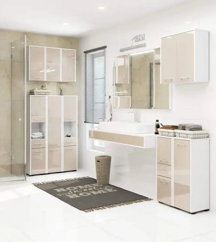 Penal Akord Fin 30 2D (White/Cappuccino Gloss) - 2