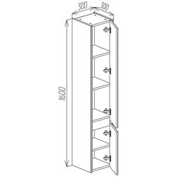 Dulap Bayro Aspect 300x1600 (White) Thumb