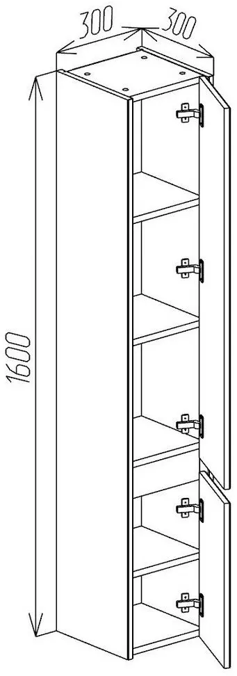 Dulap Bayro Aspect 300x1600 (White) - 5