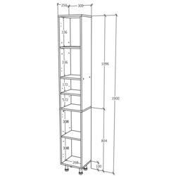 Пенал Haaus Zaria 2Д 300 (White/White Gloss) Thumb