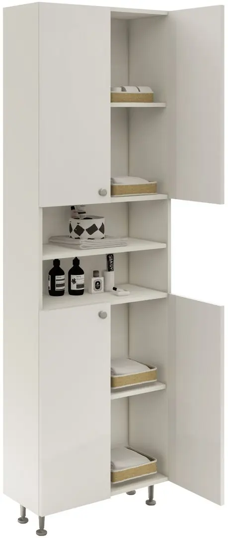 Dulap Haaus Zaria 4U 600 (White/White Gloss) - 5