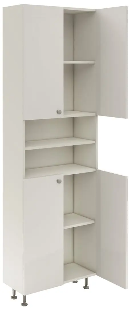 Dulap Haaus Zaria 4U 600 (White/White Gloss) - 4