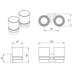 Pahar pentru periute de dinti Volle Ronda 2535.220201 (Chrome/Transparent) Thumb