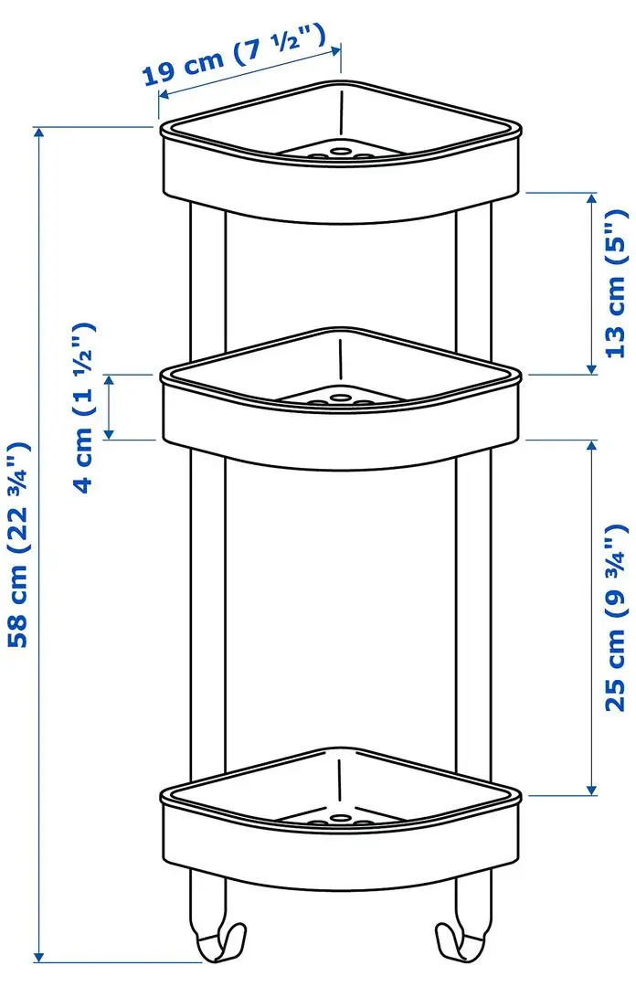 Полка угловая Ikea Brogrund 19x58 (Нержавеющая сталь)