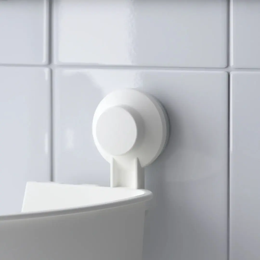 Полка угловая Ikea Tisken на присосках (Белый)