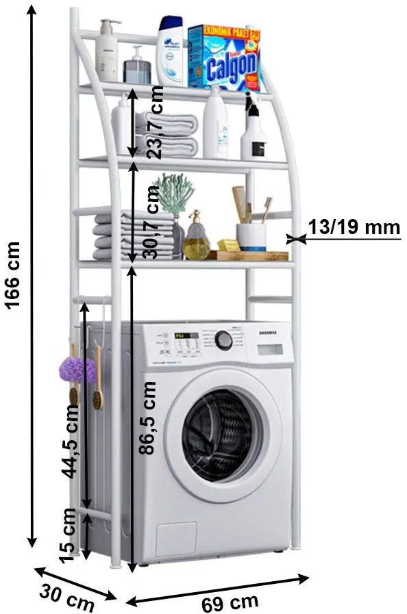 Полка-стеллаж над стиральной машиной Tempo Kondela Vimera TZ77531 (White)