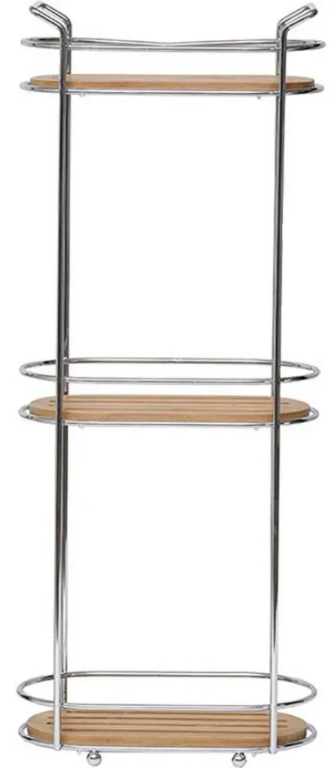 Etajera Tendance 47227 (Chrome/Bamboo)