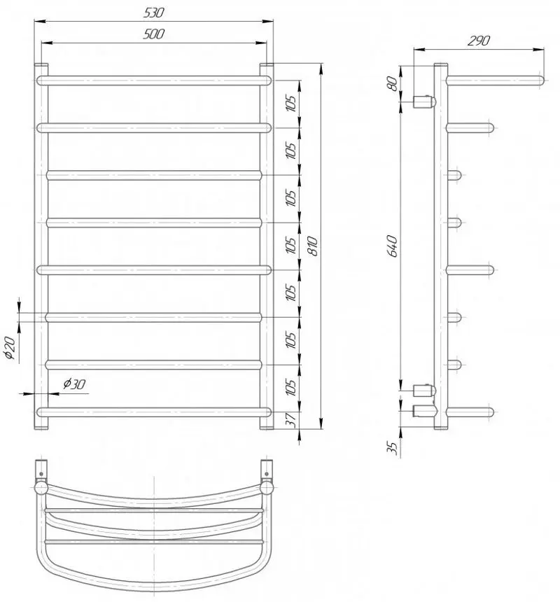 Uscator de prosop electric Elna Kaskad 8 810x530x290 (Chrome)
