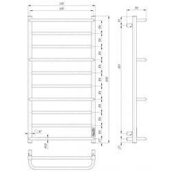 Полотенцесушитель электрический Elna Каскад Люкс 10 1010x530x155 (Chrome) Thumb