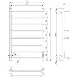 Полотенцесушитель электрический Elna Каскад Люкс 8 810x530x155 (Chrome) Thumb