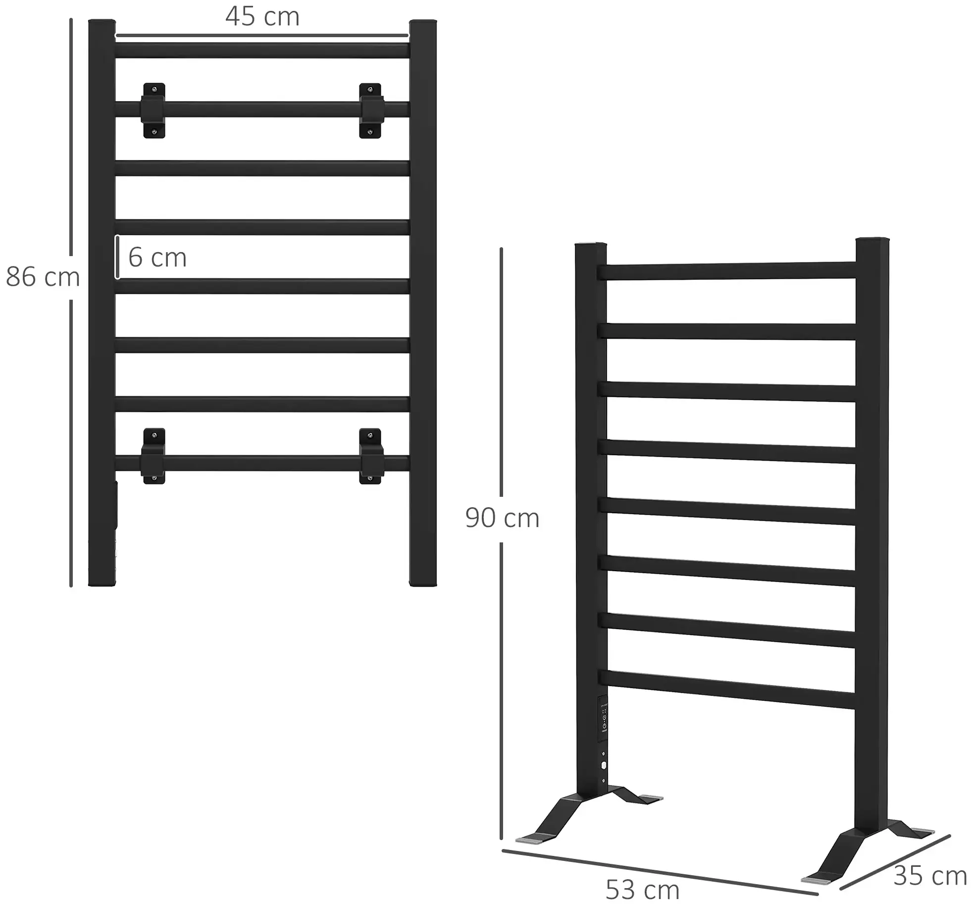 Полотенцесушитель Homcom 850-283V90BK 530x900 (Black) - 3
