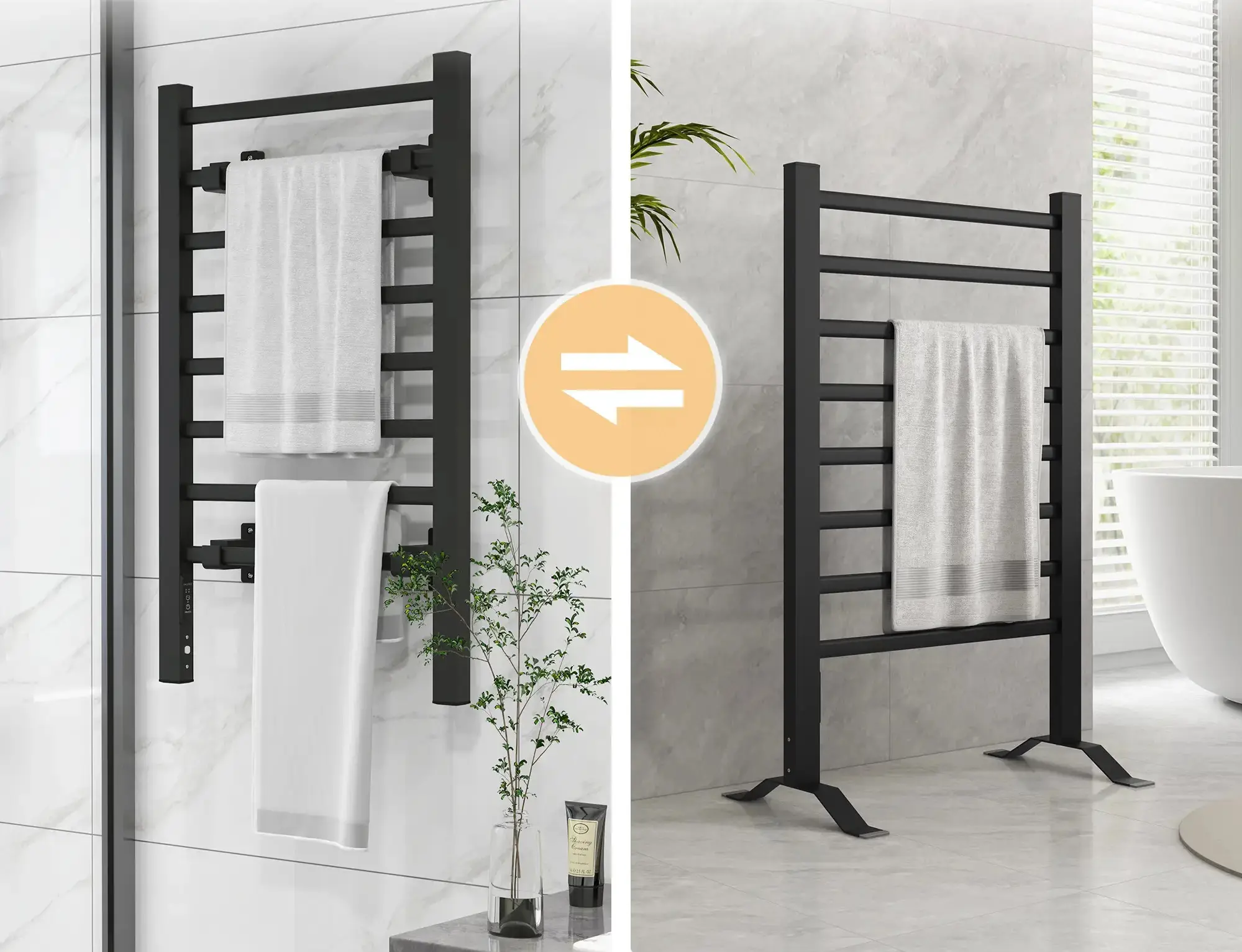 Полотенцесушитель Homcom 850-283V90BK 530x900 (Black) - 4