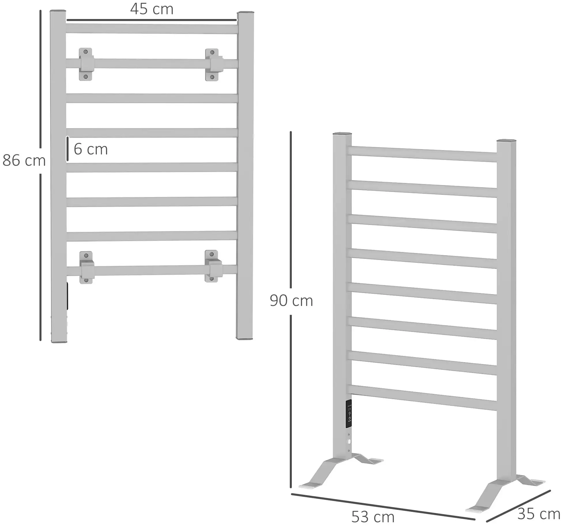 Полотенцесушитель Homcom 850-283V90SR 530x900 (Silver) - 3