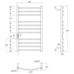 Полотенцесушитель Imprese i-Heat IHC509111120 500х900 (Silver) Thumb