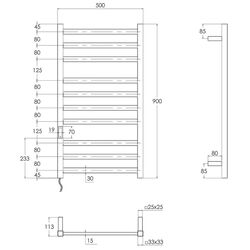 Полотенцесушитель Imprese i-Heat IHS509110121 500х900 (Silver) Thumb