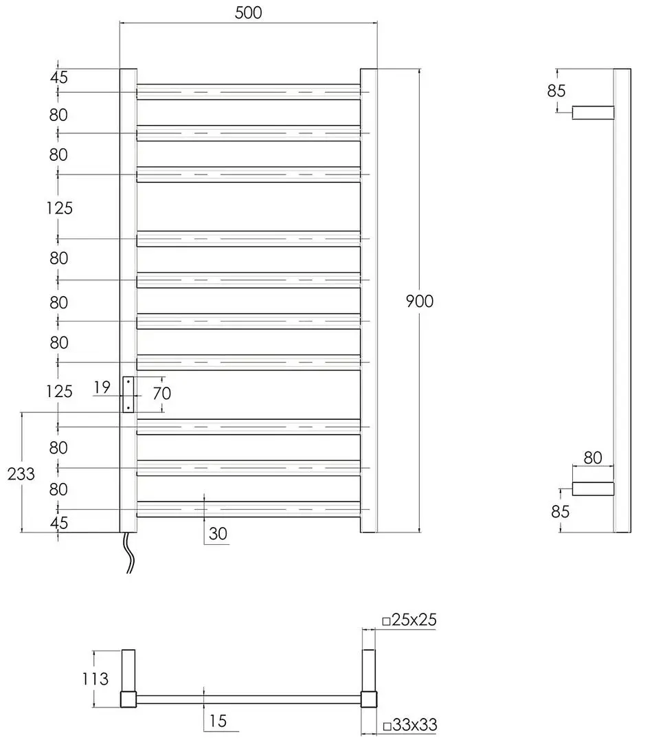 Uscator de prosoape Imprese i-Heat IHS509110122 500х900 (White)