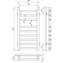 Uscator de prosoape Laris Alfa P9 270x600 (Chrome) Thumb