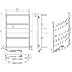 Полотенцесушитель электрический Laris Euromix P8 500x800 Left (Chrome) Thumb