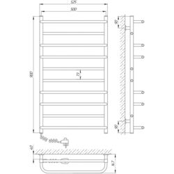 Полотенцесушитель электрический Laris Komfort CK10 500х900 Left (White) Thumb