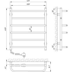 Uscator de prosop electric Laris Komfort CK6 500х600 Left (White) Thumb
