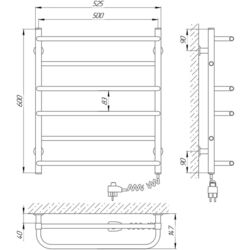 Uscator de prosop electric Laris Komfort CK6 500х600 Right (White) Thumb