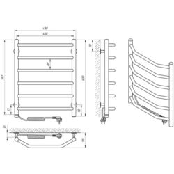 Полотенцесушитель электрический Laris Viktorya P6 450х600 Left (Chrome) Thumb