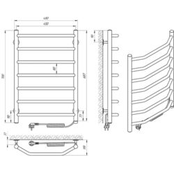 Полотенцесушитель электрический Laris Viktorya P7 450х700 Left (Chrome) Thumb