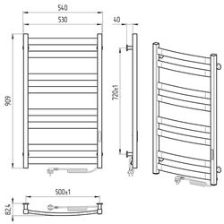 Полотенцесушитель электрический Laris Zebra Atlant CK8 500x900 Right (Black) Thumb