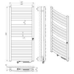 Uscator de prosop electric Laris Zebra Atlant Premium CK14 500х1200 Right (White) Thumb