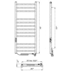 Полотенцесушитель электрический Laris Zebra Imidj CK12 350x900 Left (Black) Thumb