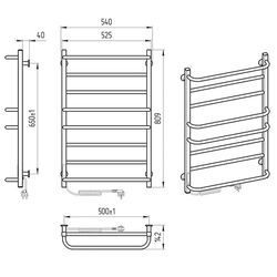 Полотенцесушитель электрический Laris Zebra Komfort CK8 500х800 Left (White) Thumb