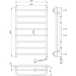 Полотенцесушитель электрический Laris Zebra Komfort CK8 500х800 Right (White) Thumb