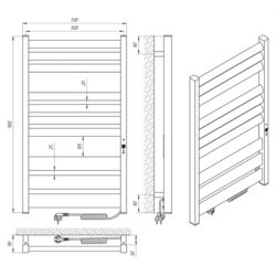 Полотенцесушитель электрический Laris Zebra Lavina CK10 500х900 Right (Black) Thumb