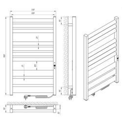 Полотенцесушитель электрический Laris Zebra Lavina CK10 500х900 Right (White) Thumb