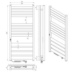 Полотенцесушитель электрический Laris Zebra Lavina CK13 500х1200 Left (White) Thumb
