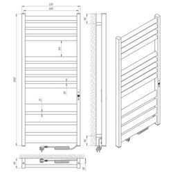 Полотенцесушитель электрический Laris Zebra Lavina CK13 500х1200 Right (White) Thumb