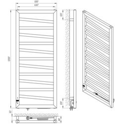 Полотенцесушитель электрический Laris Zebra Mirage CK11 500х1200 Right (Black) Thumb
