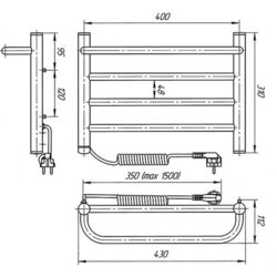 Uscator de prosoape electric Laris Prime CK4 400x300 Left (White) Thumb