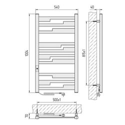 Полотенцесушитель электрический Laris Zebra Tetris CK10 500х1000 Left (Graphite) Thumb